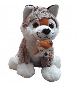 Doudou peluche loup roux...