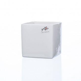 Cube porcelaine blanc 10cm