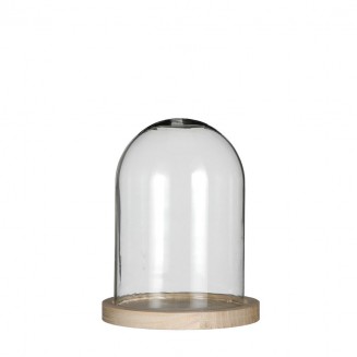 Cloche en verre sur plateau...