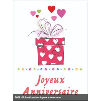 Etiquette Autocollante Joyeux Anniversaire X 500 Pieces